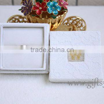 Unique Creative Ring Boxes Wedding Ring Bearer Box With Beaded Name Plate of W photo-2