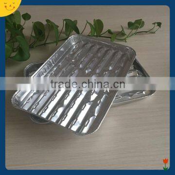 Disposable Square Holed Aluminum Foil Grill With Elegant Embossed Design for Newfashioned Korea Meat Roasting and Food Bbq photo-5