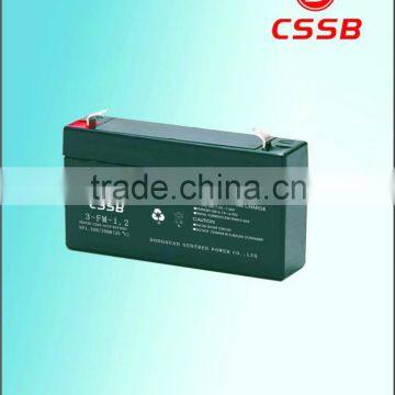 2015 hottest deep cycle battery 6v 1.2ah lead acid battery