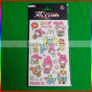 Bunny Design Temporary Tattoo Sticker for Kids, Sticker Tattoos
