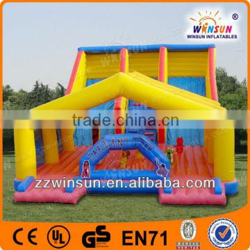 Pop commercial grade CE inflatable double splash water slide WSS-054