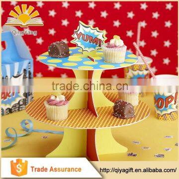 New Cute Cardboard Tiered Cupcake Stand for Party