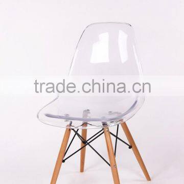 PC Transparent Woodleg Dining Chair