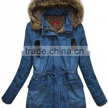 Custom Women's winter Cashmere Coat Hooded Wadded Jacket Plus Size