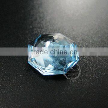 12MM Polygon Shape Fancy Faceted Cut Natural Sky Blue Topaz Semi Precious Loose Stone Gemstone DIY Ring Earring Cabochon 4160002