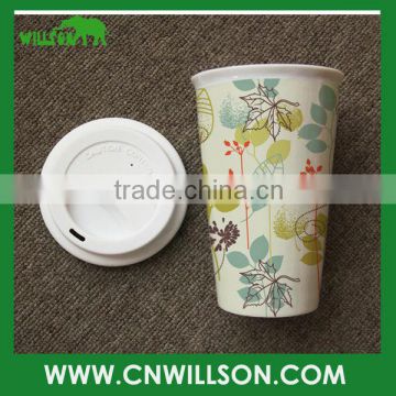 Double wall insulated porcelain mug