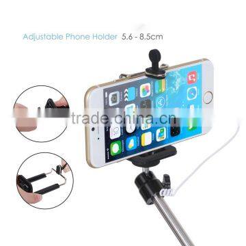 (sl) Extendable Handheld Monopod Audio Cable Wired Palo Selfie Stick For Iphone 6 plus 5s 4s Samsung Android