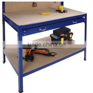 best seller garage workbench of MDF & Metal material with single drawer and peg board