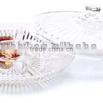 acrylic round Relish dish with lid