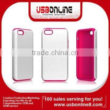 seal combination sets PC + silicone white and red case for iphone5c