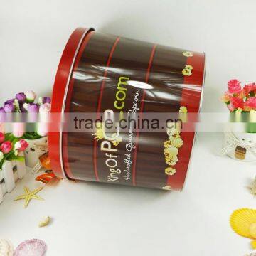 High Quality Popcorn Bucket Round Metal Tin Barrel photo-4