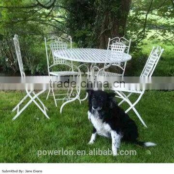 Ornate Wrought Iron 4 Folding Chair 90cm Circular Patio Set photo-6