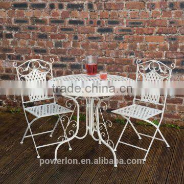 Vintage style iron 2 Folding Chair 90cm Round Patio Set Ornate