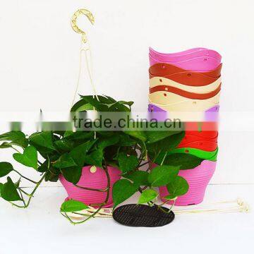 Garden decor colorful plastic hanging flower planters