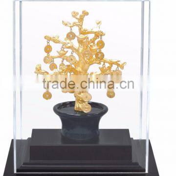 Gold foil Money Tree in Display box promotion gift