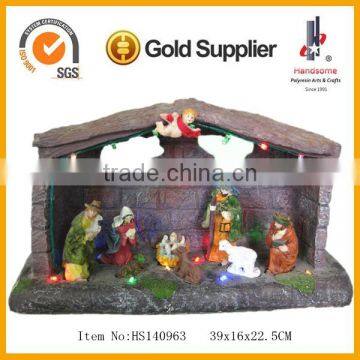 15 Inch Large Led Lighting House Decorations Christmas Crib