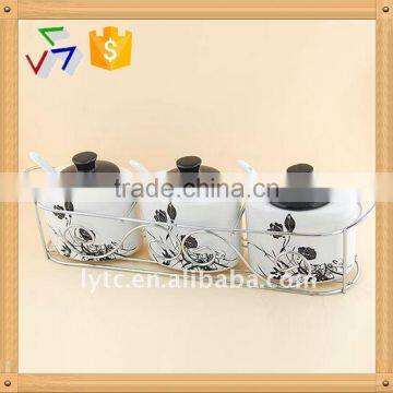 3pcs Ceramic Canister With Spoon