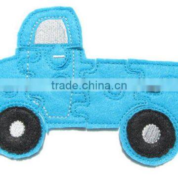 2017 hot new bestselling product wholesale alibaba handmade Blue Truck Felt Puzzle Kids Quite Game made in China