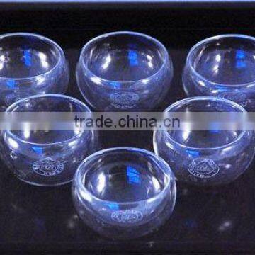double wall glass cup set