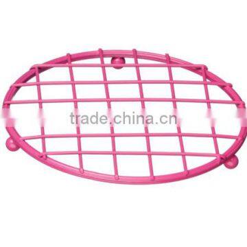 Hot Pink Powder Coating Stylish Iron Metal Fruit Basket Hanger Holders Racks for Kitchen Organizer Storage photo-2