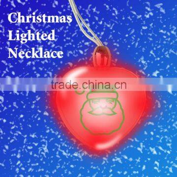 Christmas Heart Shaped Necklace with Light