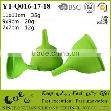 silicone funnel with three dimensions