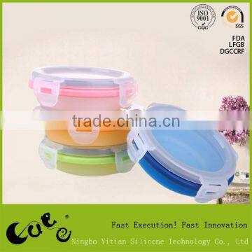 silicone round shape microwave lunch box