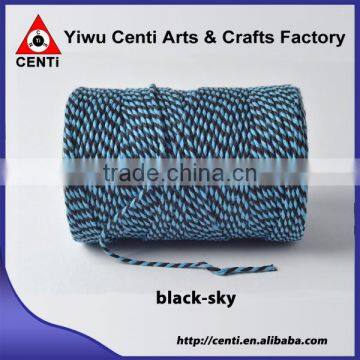 Classical original black and sky coloured cotton bakers twine double colour cotton twine