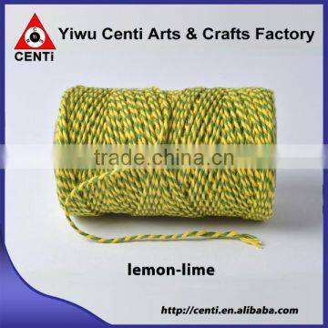 Low price lemon and lime coloured original cotton bakers twine double colour bakers twine