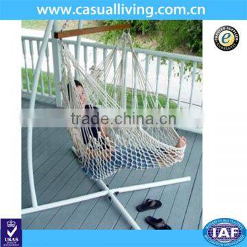 Cotton Rope Hammock Cradle Chair with Wood Stretcher