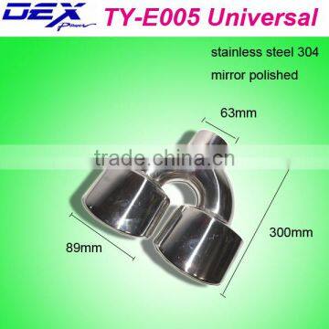 high quality auto part stainless steel 304 universal double exhaust tip