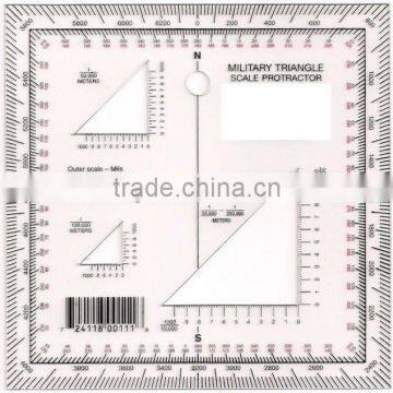 Kearing Chinese Manufacture military protractors transparent plastic square protractor #KMP-2