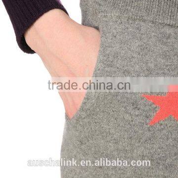 High Quality Ladies Star Print Designs Sport Cashmere Trousers photo-5