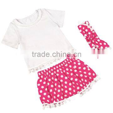 Wholesale High Fashion Kids T Shirt Lace Shorts Baby Girls Summer Boutique Outfits photo-6