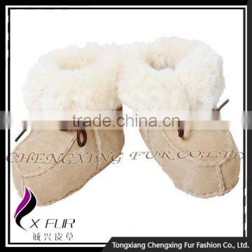 CX-SHOES-05B Genuine Sheared Sheep Skin Casual Baby Leather Shoes