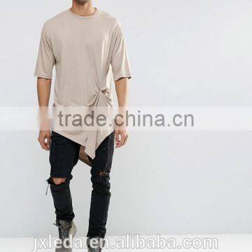 2016 Popular Men Extreme Longline Crewneck Blank T-shirt Custom photo-4