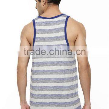 Mens Slub Striped in Bulk Vests With Pocket Wholesale photo-2