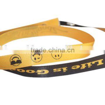 Hot sport silk ribbon bands Life is good sport ribbon wristlet cheap promotional sport snap button wristband