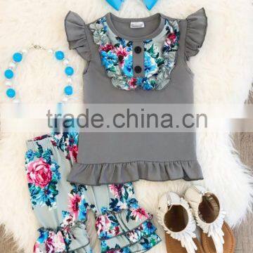 Girls Outfit 2 Pieces Boutique Clothing Set Kids Printed Cotton Baby Shorts Set photo-2