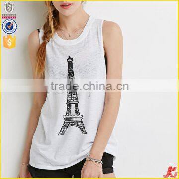 Paris printing tank top selling products 2015 in alibaba