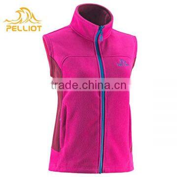 OEM custom logo promotional polar fleece vest with two pockets