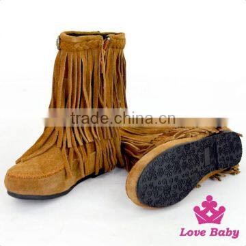 Whoelsale Suede Kids Cowboy Boots Tassel Moccasins Boots Baby Cowboy Boots photo-2