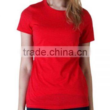 Red Ladies T-shirt With 100%Cotton Short Sleeve T-shirt