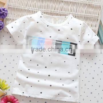 S60458B 2017 Summer new design cotton T-shirt colours dots boys t-shirt