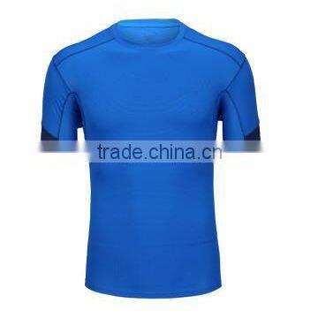 100% Polyester Plain Round Neck Blank Compression Men t Shirt photo-2