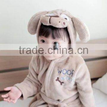 China Supplier Animal Coral Fabric Kids Bathrobe/clothing photo-2
