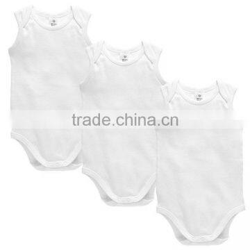 Factory Price Sleeveless Plain Color White Cotton Baby Rompers Soft Bodysuit Onesie