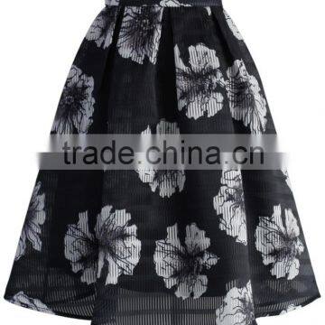 2016 Guangzhou Shandao Hot Selling Summer New Arrivals Casual Knee Length Ruffle A Line Printed Models Girls Skirts photo-2