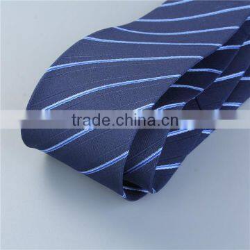 Polyester Necktie Navy Blue Stripe Fashion Necktie For Men photo-2