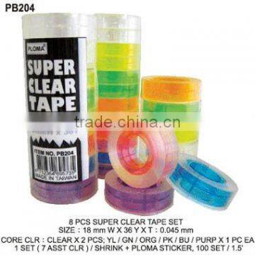 (PB204) 8 PCS SUPER CLEAR TAPE SET